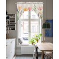 thumbnail image 4 of Spring Floral Swag Valances for Windows, Small Curtains Drapes, Pink Yellow Tulip Botanical Summer Kitchen Window Curtains Over Sink Rod Pocket Window Treatment Valance for Bedroom/Bathroom 56"x36", 4 of 5
