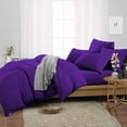 thumbnail image 2 of SGI Bedding 3 Piece Cotton Duvet Cover Purple Solid 600 Thread Count Queen, 2 of 7