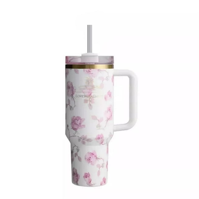 LILELIS Tasse en Acier Inoxydable à Double Isolation 40 Oz Tasse Automobile avec Poignée Tasse Bingba Rouge Taille Unique