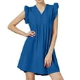 thumbnail image 2 of TACILIP Robes d'Été pour Femmes, Robe de Plage Décontractée Unie Sans Manches à Col en V, Cadeaux pour Femmes, 2 of 8
