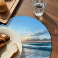 thumbnail image 3 of Summer Beach Round 15 Inch Placemats Set of 2, Sunset Ocean Coastal Nautical HeatResistant Non Slip Place Mats for Dining Table, Wipeable Braided Kitchen Table Mats for Housewarming, 3 of 9