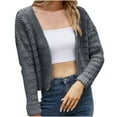 thumbnail image 2 of Idoravan Cardigans for Women Spring Women's Casual Sexy Fashion V-Neck Solid Color Long Sleeve Tops Blouse, 2 of 4