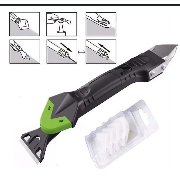 Raspador de residuos verde Yjmei, herramienta de reparación de juntas, bote de pegamento, pegamento para césped, herramienta de reserva de silicona duradera para masticar en la cocina y el baño