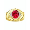 thumbnail image 3 of RYLOS Bagues pour Femmes Bague en Or Jaune 14K XOXO Câlins et Baisers Bague Pierre Précieuse 9x7 mm et Diamant Bijoux Rubis de Juillet pour Femmes Taille 10, 3 of 7