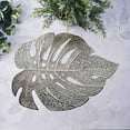 thumbnail image 7 of BalsaCircle 6 Metallic Gold 18" Monstera Tropical Leaf Design Vinyl PLacemats Wedding Party, 7 of 7
