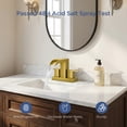 thumbnail image 3 of TVOFEK 4 inch Waterfall Bathroom Faucet 3 or 2 Hole, Brushed Gold Centerset Sink Faucets with Metal Pop-up Drain for Vanity Lavatory Basin RV, 3 of 12
