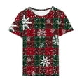 thumbnail image 4 of DeHolifer Christmas Shirts for Women Xmas Printed Tree Shirt Top Short Sleeve Crew Neck Casual Plus Size T Shirt Red M, 4 of 4