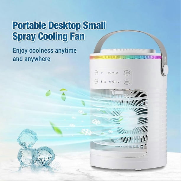 New Timer Air Cooler Colorful Atmosphere Light Spray Refrigeration Desktop Air Conditioner Home Office Water Cooling Fan