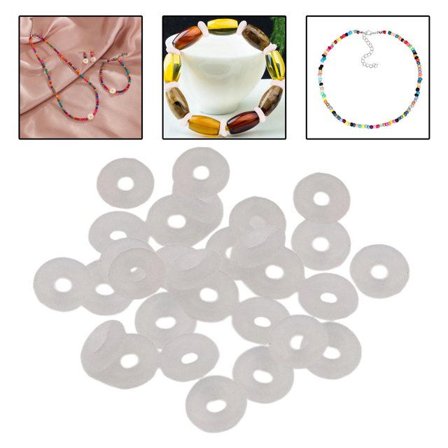 Kit de bricolaje de espaciadoras de 30x2mm, sueltas, posicionamiento de silicona, redondo hecho a mano para joyería, collar, pulseras, Macarena Cuentas espaciadoras