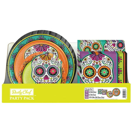Decorative Skulls Party Pack Plates and Napkins (200 ct.)