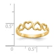 thumbnail image 3 of 14K Yellow Gold Ring Band Themed Heart, Size 8, 3 of 5