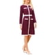 thumbnail image 4 of Vestido de trabajo A-Line de mujer INSPIRE CHIC de manga larga con contraste de color en morado y rojo, 4 of 5