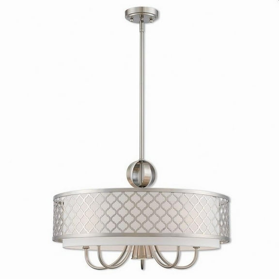 Traditional Glam Five Light Chandelier-Brushed Nickel Finish Bailey Street Home 218-Bel-2513120