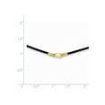 thumbnail image 2 of 14k 1.6mm 16in Black Leather Cord Necklace in 14k Yellow Gold, 2 of 2