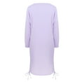 thumbnail image 6 of Babysbule Dresses For Women Ladies Stylish Solid Color Drawstring Pleated Long Sleeve Vacation Party Dress, 6 of 8