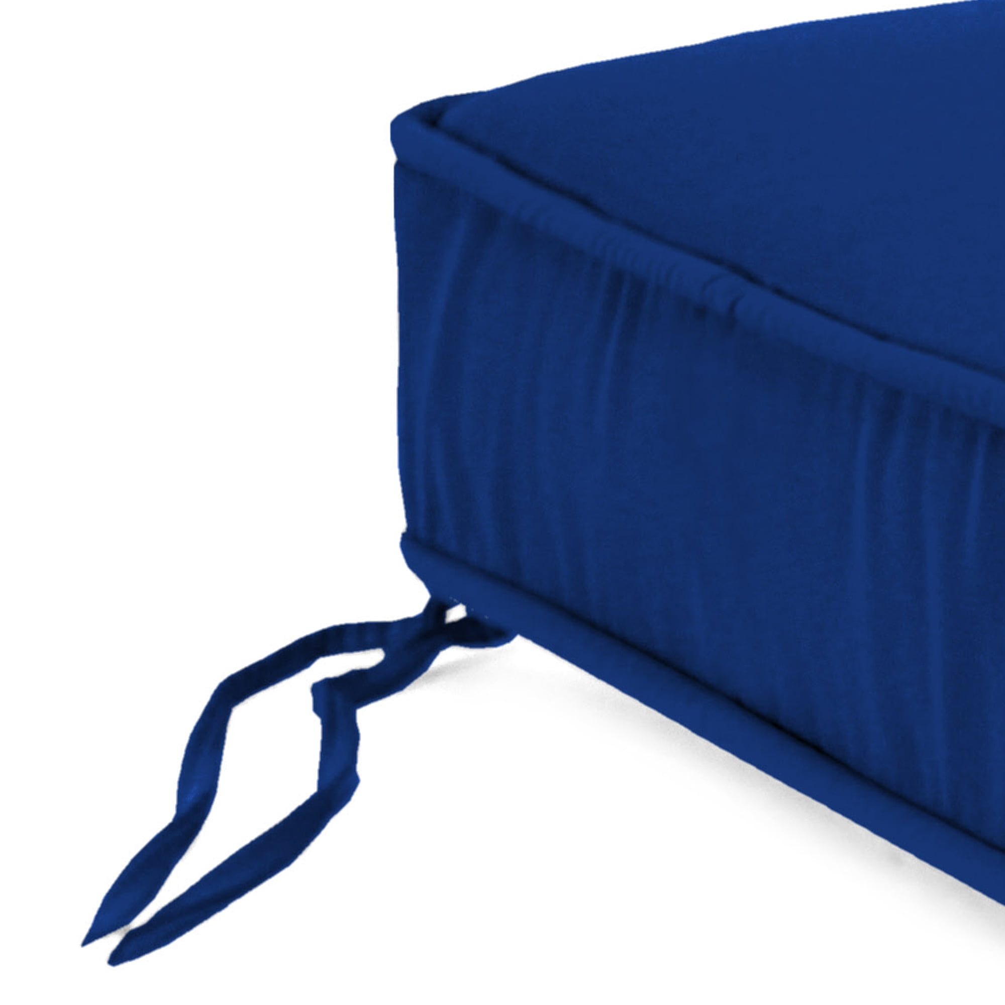 Jordan Manufacturing 22.5" x 22.5" Canvas Cobalt Blue Solid Square Outdoor Deep Seat Cushion with Ties and Welt