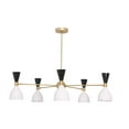 thumbnail image 3 of 5 Light Modern Raw Brass chandelier light Fixture, 3 of 7
