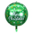thumbnail image 4 of Globo de película de aluminio de 22 pulgadas, bola 4D, bola verde con estampado de letras de Papá Noel, bola decorativa para fiesta, juguete para niños, 4 of 5