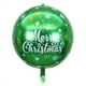 thumbnail image 4 of Globo de película de aluminio de 22 pulgadas, bola 4D, bola verde con estampado de letras de Papá Noel, bola decorativa para fiesta, juguete para niños, 4 of 5