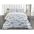 thumbnail image 3 of Ambesonne Navy Quilted Bedspread Set 2 Pcs, Sea Marine Nautical Knots, Twin Size, Navy Blue and White, 3 of 5