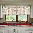 thumbnail image 3 of Yayeee Kitchen Curtains Tier Set of 2 Light Filtering 57"x24" Over Sink Window Panels, Green Watercolor Seashells, 3 of 7