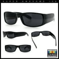 thumbnail image 2 of Mens Narrow Rectangle Cholo Gangster All Black Plastic Sunglasses Shiny Black - Black, 2 of 7