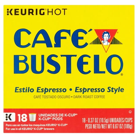 Cafe Bustelo Espresso Style K-Cup Coffee Pods, 18
