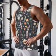 thumbnail image 5 of KLL Wildflower Watercolor 1 Print Men's Muscle Gym Workout Stringer Tank Tops Bodybuilding Fitness T-Shirts Tank Tops Men-Large, 5 of 7