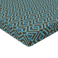 thumbnail image 2 of Ambesonne Geometric Fitted Sheet, Nested Square Pattern, Queen Size, Brown and Sky Blue, 2 of 3