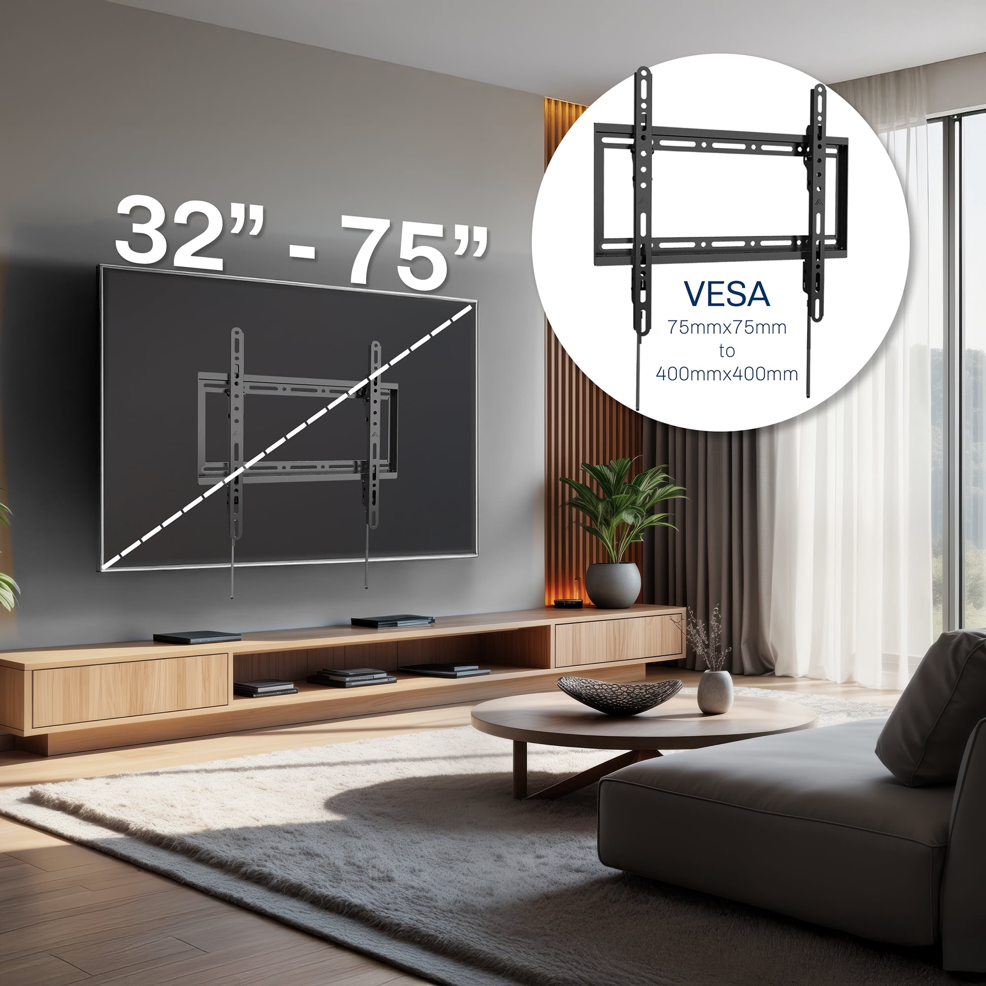 VIVO Heavy Duty 32" to 75" Tilting TV Wall Mount, Curved and Flat Panel Screens