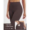 thumbnail image 5 of BALEAF Womens High Waisted Capri Leggings with Pockets Tummy Control Yoga Gym Pants Dark Brown XXXL, 5 of 6