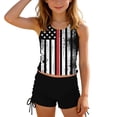 thumbnail image 3 of Odeerbi Niñas Día de La Independencia Traje de Baño de 2 Piezas Patriotic Tank Top Con Sostén Pad & Boyshort Bottom Baño Seco Rápido, 3 of 9