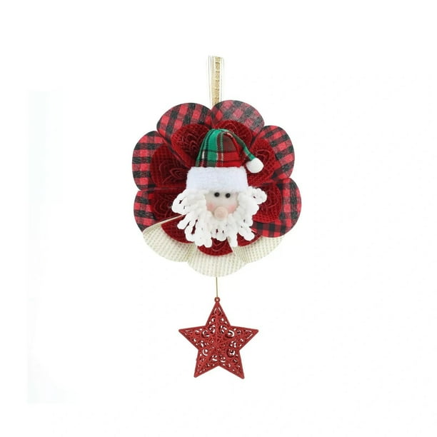 Muñeco de nieve de Papá Noel de dibujos animados para colgar en la pared con estrella de cinco puntas
