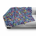 thumbnail image 3 of Modern Soft Flannel Fleece Blanket, Vivid Rainbow Colored Mosaic Design Shapes in Blue Yellow Green Orange Red Artwork, Cozy Plush for Indoor and Outdoor Use, 70" x 90", Multicolor, by Ambesonne, 3 of 6