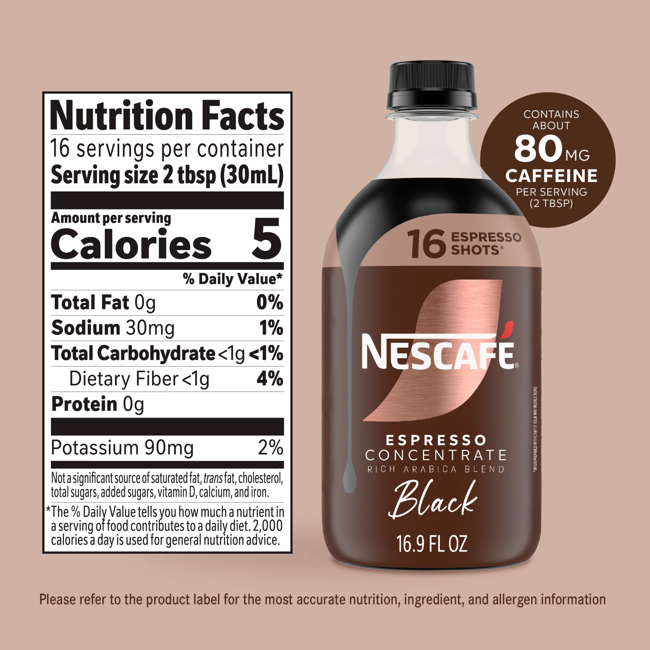 NESCAFÉ Espresso Concentrate Black, Coffee Concentrate, Instant Espresso, 16 Shots 16.9 fl oz
