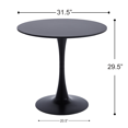 thumbnail image 1 of Velets Tulip Mid Century Modern Dining Table/Coffee Table with Round Top & Pedestal Base, Functional Table for Dining Room & Living Room - Perfect for Breakfast Nooks & Kitchens (Black, 32"), 1 of 5