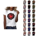 thumbnail image 1 of T-shirts de la Saint-Valentin pour Femmes 2026 Mode Manches Courtes Col Rond Cœur Graphique, 1 of 4