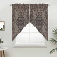 thumbnail image 5 of Boho Vintage Kitchen Window Curtains, Swag Curtains Valance for Bedroom Living Room Bathroom, Modern Geometric Abstract Art Retro Flowers Rod Pocket Window Curtain Block Drapes 2 Panels 36"x36", 5 of 9