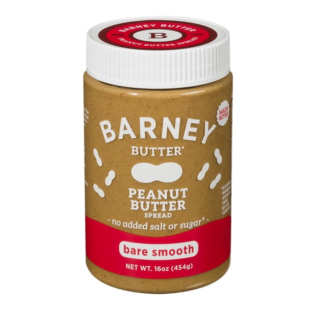 Barney Butter Crema de Cacahuate Bare Smooth 454g | Peanut Butter Sin Azúcar ni Sal Añadida | Vegana, Keto Friendly y Libre de Gluten | Sin Aceite de Palma y Non-GMO | Textura Su