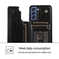 thumbnail image 5 of for Samsung Galaxy S21 FE (Not S21) Wallet Case with Card Holder, Minimalist Luxury PU Leather Magnetic Closure Kickstand Slim Hard Protective Case Cover for Samsung Galaxy S21 FE Black-SK, 5 of 16