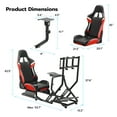 thumbnail image 3 of ARES WING Racing Simulator Cockpit with Seat and Monitor Mount, Adjustable Sim Racing Cockpit Compatible with Logitech, Thrustmaster, Fanatec, Moza, for PS5, PS4, Xbox and PC, Red, 3 of 8