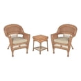 thumbnail image 1 of Jeco Ensemble de Conversation pour Patio en Résine Osier 3 Pcs, Miel et Blanc, 1 of 10