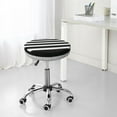 thumbnail image 7 of Bingfone14 Inch Padded Round Bar Stool Cover Cushion With Elastic Fabric Round Chair Seat - Black And White Stripes, 7 of 7