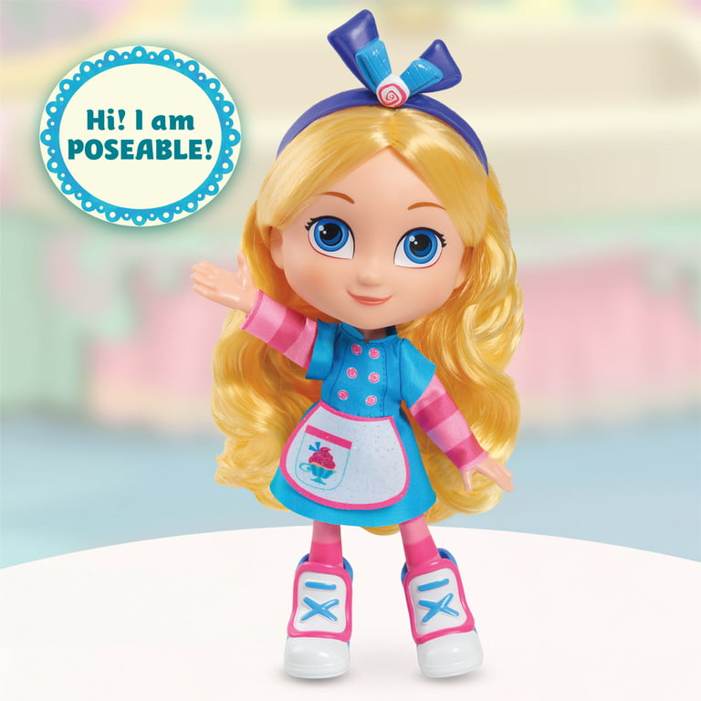 Disney Junior Alice's Wonderland Bakery 8 Inch Alice Small Plush Doll,  Officially Licensed Kids Toys for Ages 3 Up by Just Play