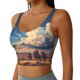 thumbnail image 2 of Fotbe Western Desert Cloud Cowboy Sujetador Deportivo Largo sin Aros para Mujer con Almohadillas y Soporte Medio, Transpirable y Absorbente, Camiseta Tipo Chaleco o Tank Top-Medium, 2 of 8