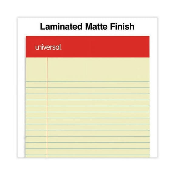 Universal Perforated Ruled Writing Pads, Narrow Rule, Red Headband, 50 Canary-Yellow 5 X 8 Sheets, Dozen | Order of 1 Dozen