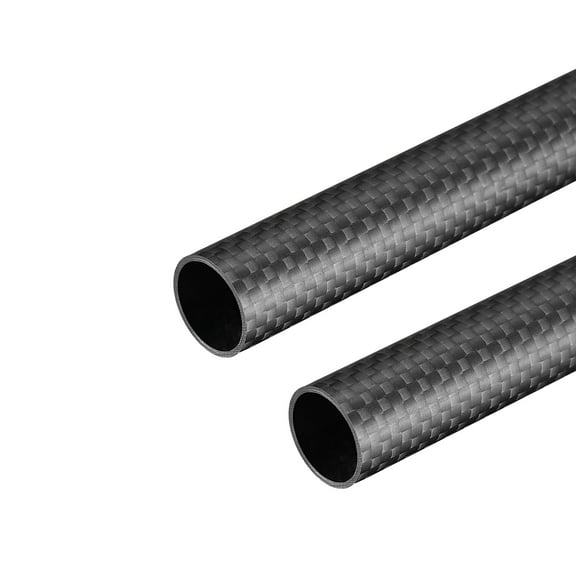 Uxcell Carbon Fiber Round Tube 16x14x330mm 3K Roll Wrapped Matt for RC Airplane 2 Pack