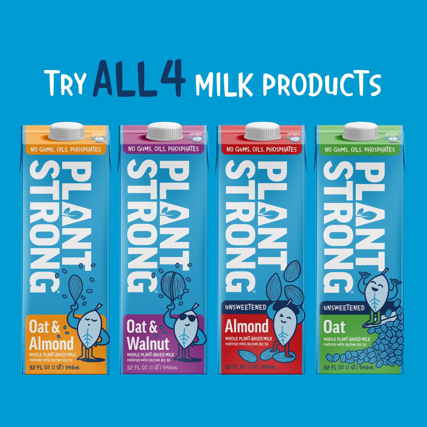 (Pack Of 6) Plantstrong Milk Oat & Walnut 32 Fo