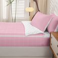 thumbnail image 5 of Manfei Geometric Checkered Zipper Full Size Comforter Sets with Fitted Sheet and 2 Pillowcases,Minimalist Grid Zipper Bedding Set,Light Pink,Reversible,4pcs, 5 of 8