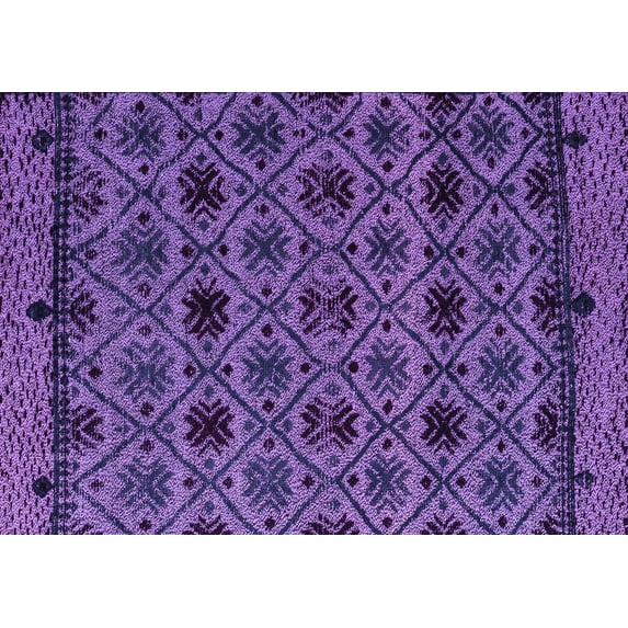 Ahgly Company Indoor Rectangle Abstract Purple Modern Area Rugs, 7' x 9'
